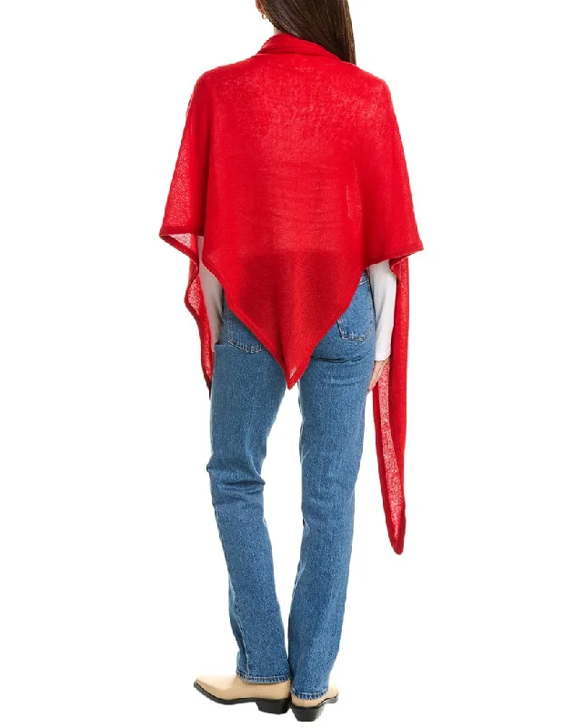 Women's knee - length wool blend coats with a fur collar for added warmthAmicale Cashmere Jersey Triangle Cashmere Wrap
