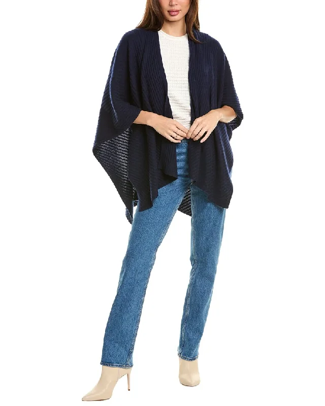 Water - resistant women's trench coats with adjustable cuffs for rainy daysAmicale Cashmere Traveling Rib Cashmere Cape