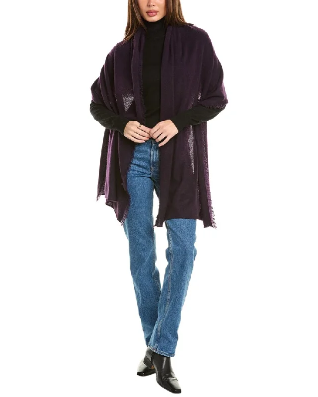 Long women's mac coats in a lightweight fabric for spring showersAmicale Cashmere Fringe Jersey Cashmere Travel Wrap