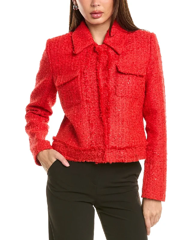 Oversized women's wool coats in a monochromatic look for a trendy outfitNanette Nanette Lepore Mika Boucle Jacket Oversized women's wool coats in a monochromatic look for a trendy outfitNanette Nanette Lepore Mika Boucle Jacket