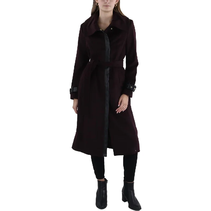 Women's long - sleeve wool coats in a houndstooth pattern for a classic charmWomens Wool Blend Mixed Media Wool Coat Women's long - sleeve wool coats in a houndstooth pattern for a classic charmWomens Wool Blend Mixed Media Wool Coat