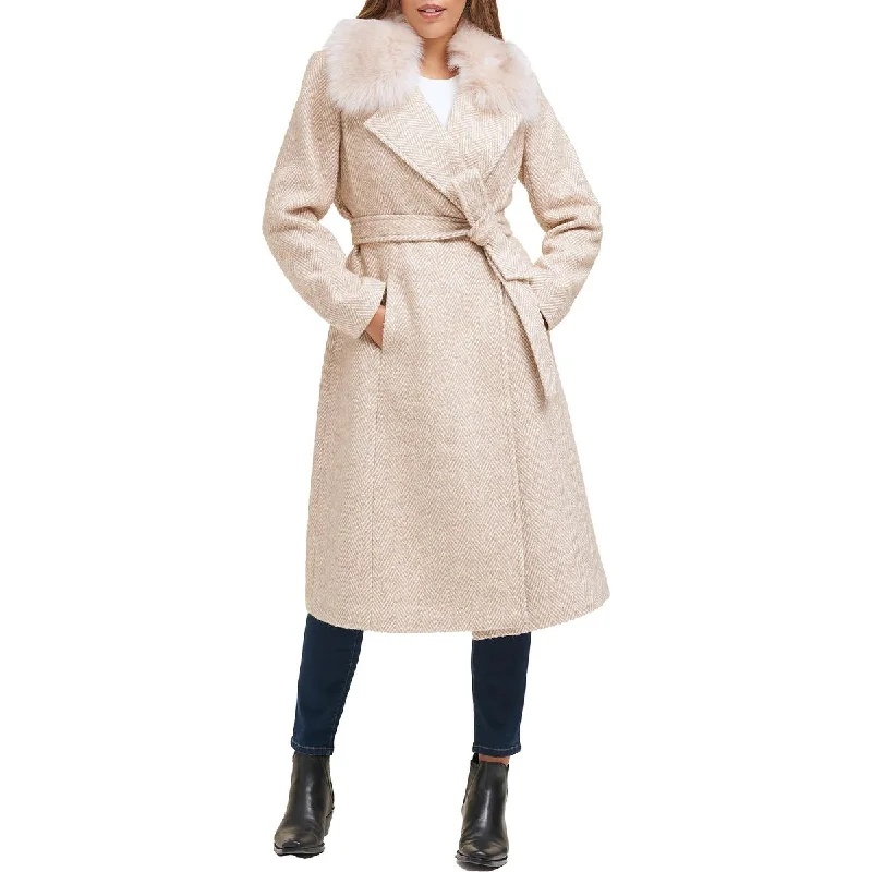 Embroidered women's cotton coats in a bohemian pattern for a unique designWomens Wool Blend Faux Fur Collar Wool Coat Embroidered women's cotton coats in a bohemian pattern for a unique designWomens Wool Blend Faux Fur Collar Wool Coat