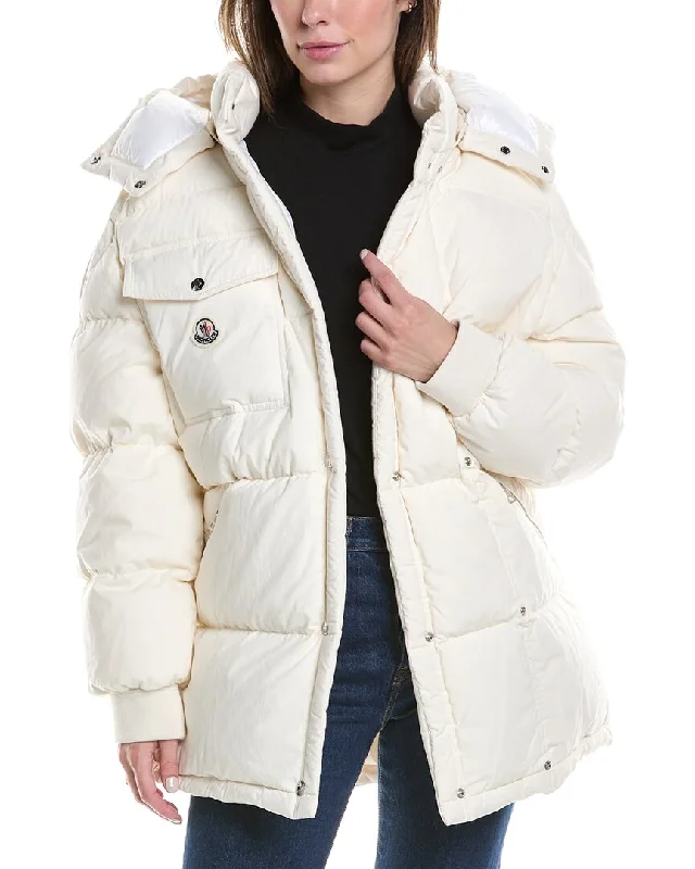 Women's knee - length wool blend coats with a fur collar for added warmthMoncler Karakorum Jacket