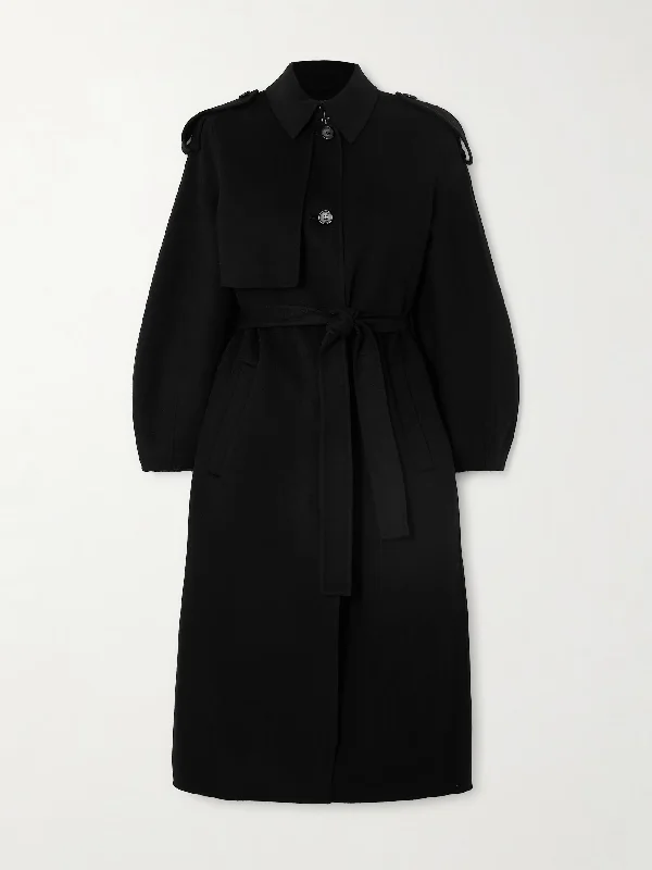 Quilted down women's coats with removable hoods for outdoor activitiesMackage Women's Ceyla Belted Wool-Felt Coat, Black, L