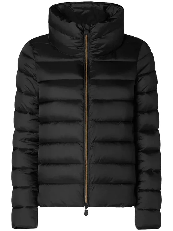 Women's waterproof parka coats with multiple pockets for practicalitySave the Duck Women's Elsie Puffer Jacket, Black, 1