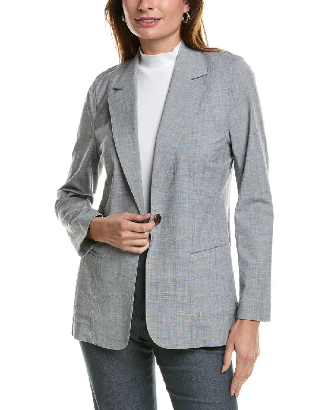 Women's reversible down coats with two - tone designs for versatile stylingLafayette 148 New York Ashby Linen-Blend Blazer