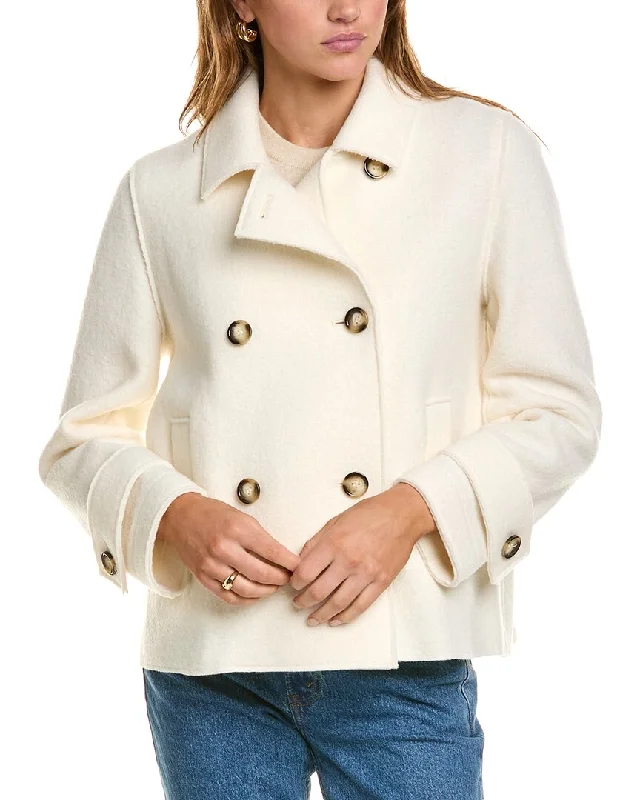 Women's longline double - breasted camel coats for a sophisticated lookCinzia Rocca Icons Wool Moto Jacket