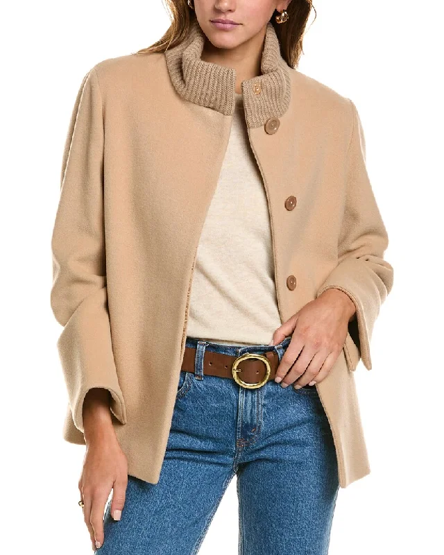 Women's reversible down coats with two - tone designs for versatile stylingCinzia Rocca Icons Wool-Blend Coat