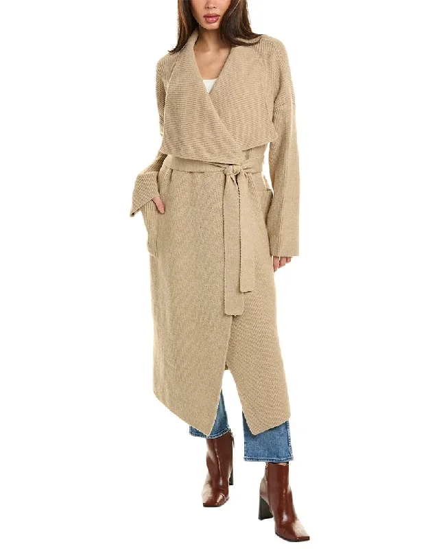 Women's reversible down coats with two - tone designs for versatile stylingBeulah Wool & Alpaca-Blend Trench Coat