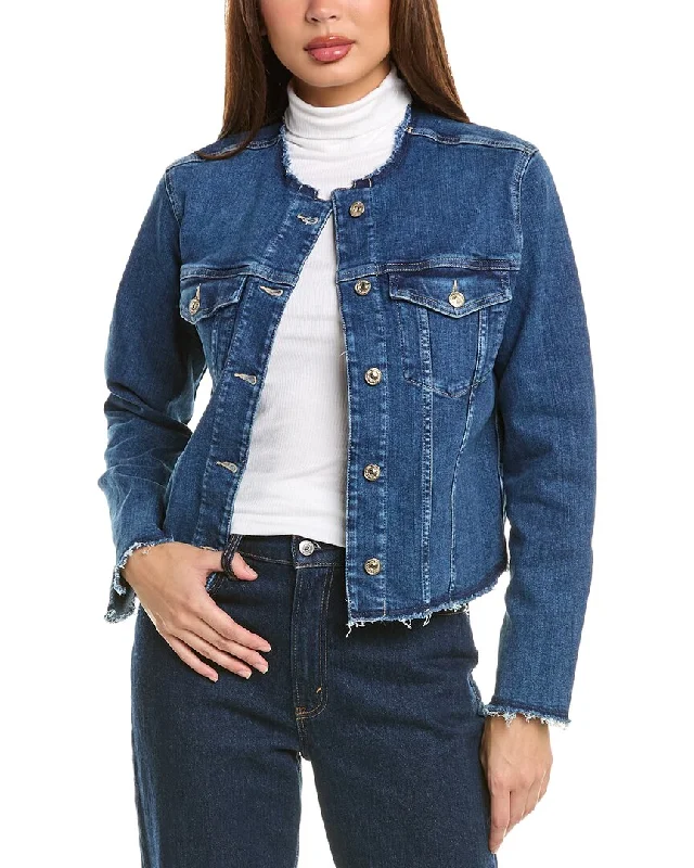 Women's knee - length wool blend coats with a fur collar for added warmth7 For All Mankind Koko Jacket