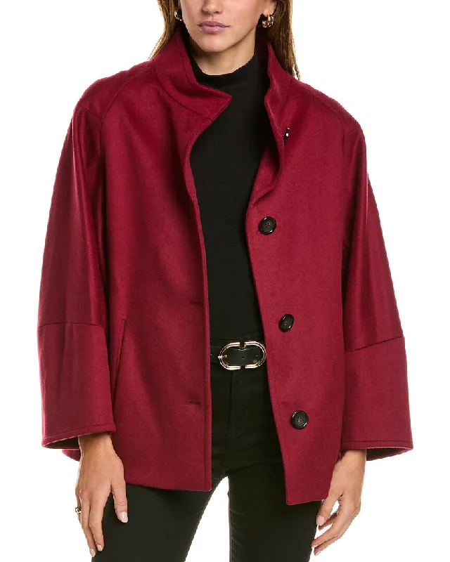 Belted women's cashmere coats in soft pastels for a luxurious feelCinzia Rocca Icons Short Wool-Blend Coat