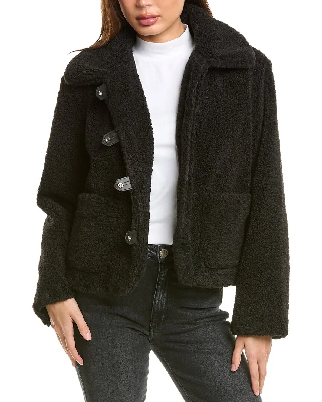 Checkered women's wool coats in a classic pattern for a timeless styleNoize Frieda Short Puffer Jacket