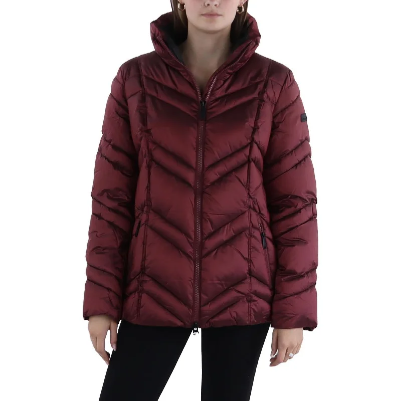 Plus size women's wool blend coats for a warm and stylish winterWomens Quilted Short Puffer Jacket