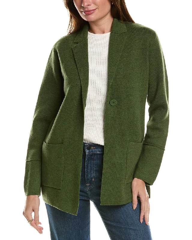 Oversized women's wool coats in a monochromatic look for a trendy outfitForte Cashmere Double Knit Wool & Cashmere-Blend Blazer