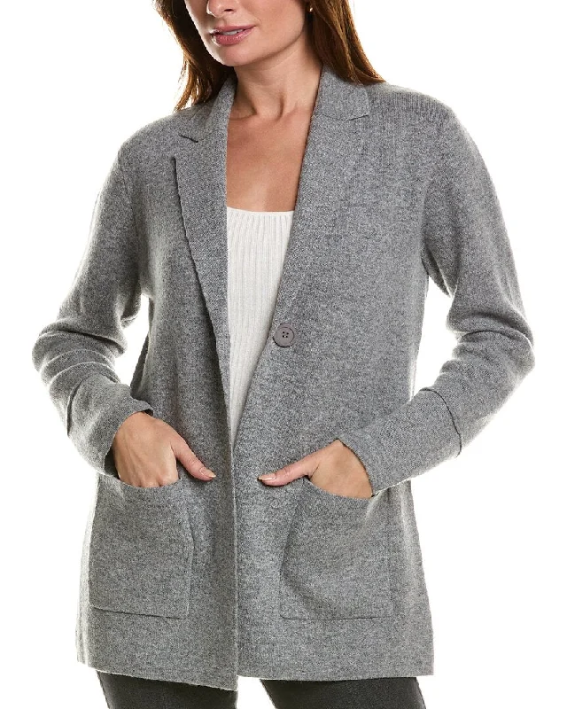Petite women's wool blend coats with a tailored fit for a flattering silhouetteForte Cashmere Double Knit Wool & Cashmere-Blend Blazer