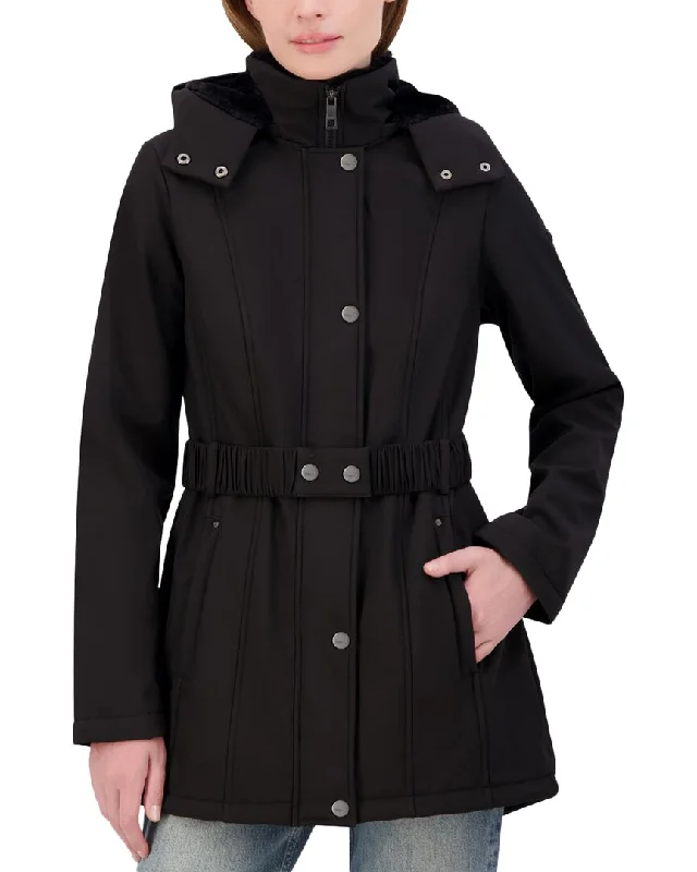 Long women's mac coats in a lightweight fabric for spring showersNautica Belted Softshell Jacket Long women's mac coats in a lightweight fabric for spring showersNautica Belted Softshell Jacket