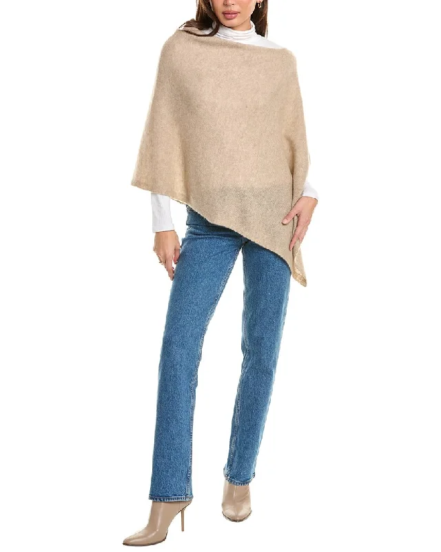 Shearling - lined women's leather coats for ultimate warmth and luxuryBrodie Cashmere Classic Mini Cashmere Poncho