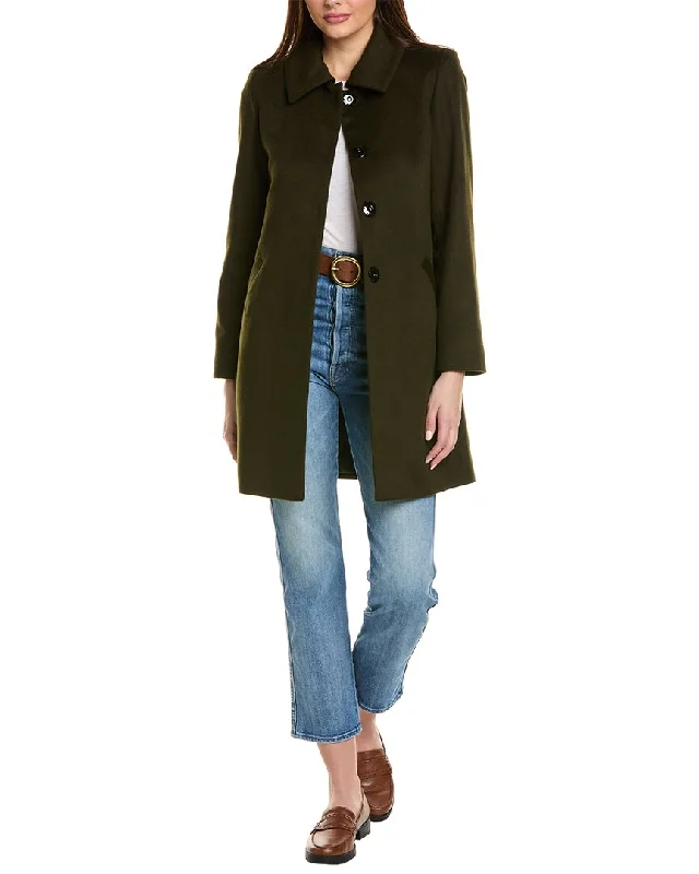Women's faux fur coats in bright colors for a bold fashion statementSofiacashmere Modern Luxe Wool & Cashmere-Blend Coat