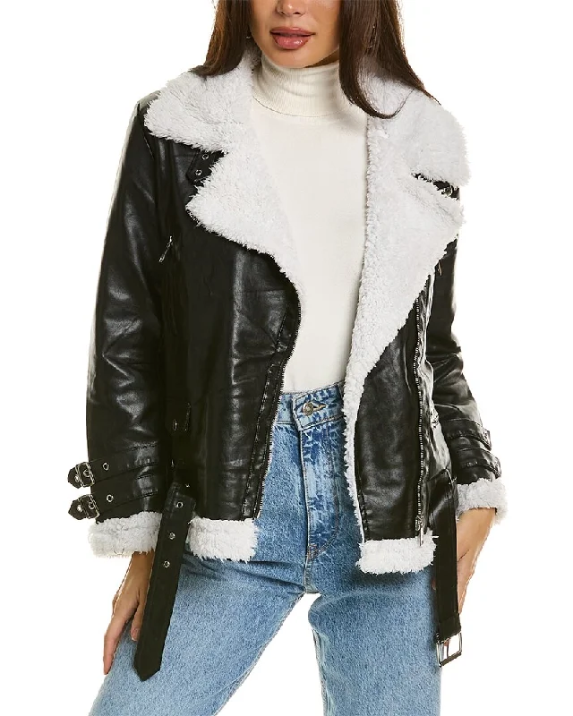 Water - resistant women's trench coats with adjustable cuffs for rainy daysVera Dolini Moto Jacket