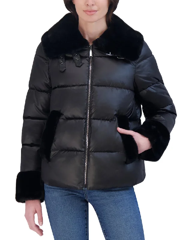 Women's reversible down coats with two - tone designs for versatile stylingLaundry By Shelli Segal Jacket