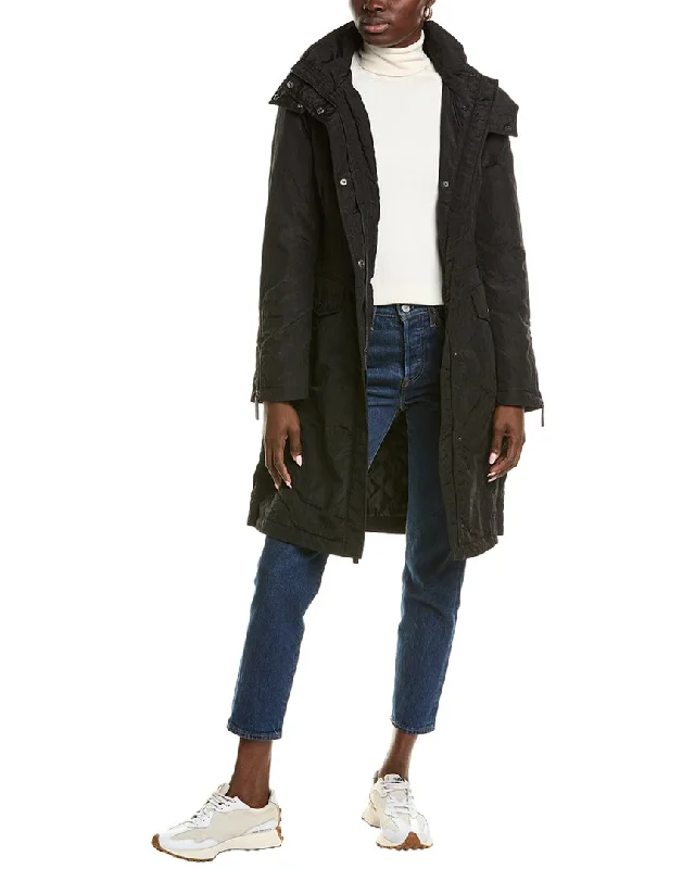 Women's waterproof parka coats with multiple pockets for practicalityKenneth Cole Crinkle Wool-Blend Anorak