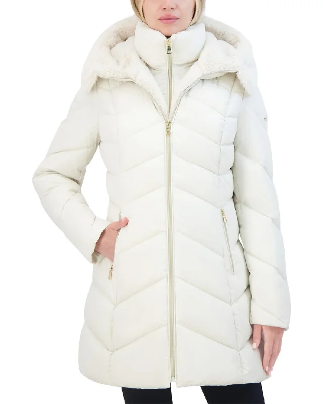 Mid - length women's down coats in a slim fit for a modern and sleek appearanceLaundry By Shelli Segal Jacket