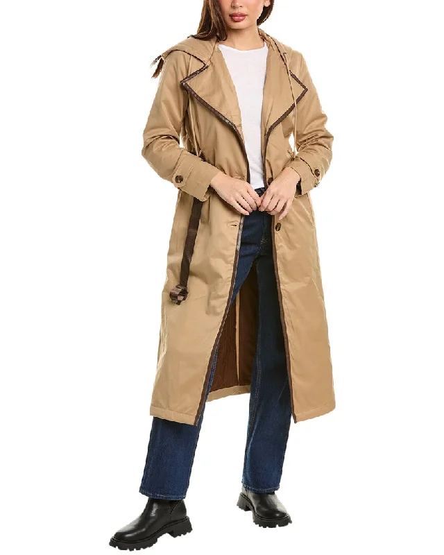Water - resistant women's trench coats with adjustable cuffs for rainy daysHunter Longline Horseback Riding Trench Coat