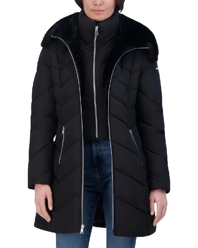Hooded women's puffer coats in neon colors for high - visibility sportsLaundry By Shelli Segal Jacket Hooded women's puffer coats in neon colors for high - visibility sportsLaundry By Shelli Segal Jacket
