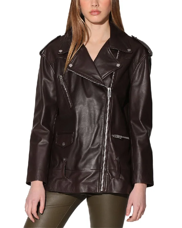 Shearling - lined women's leather coats for ultimate warmth and luxuryWalter Baker Emery Leather Jacket Shearling - lined women's leather coats for ultimate warmth and luxuryWalter Baker Emery Leather Jacket
