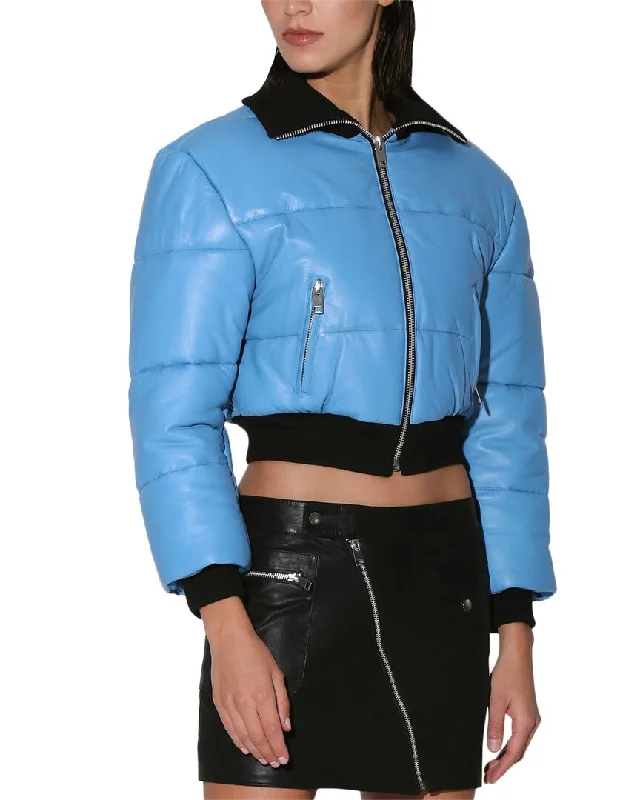 Women's cropped leather coats with silver studs for an edgy lookWalter Baker Laylah Leather Jacket Women's cropped leather coats with silver studs for an edgy lookWalter Baker Laylah Leather Jacket