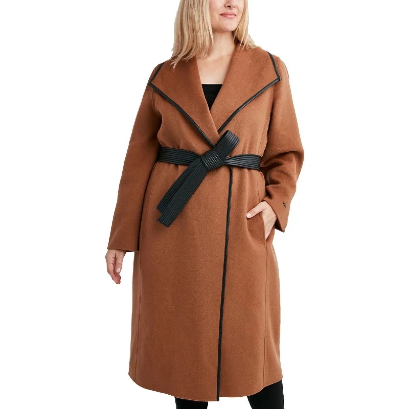 Water - resistant women's trench coats with adjustable cuffs for rainy daysPlus Womens Wool Blend Long Trench Coat Water - resistant women's trench coats with adjustable cuffs for rainy daysPlus Womens Wool Blend Long Trench Coat