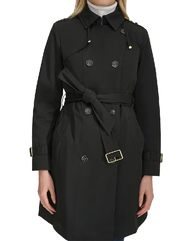 Quilted down women's coats with removable hoods for outdoor activitiesCole Haan Classic Hooded Trench Coat Quilted down women's coats with removable hoods for outdoor activitiesCole Haan Classic Hooded Trench Coat