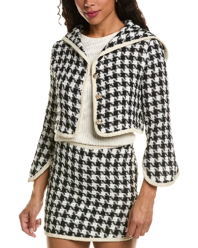 Quilted down women's coats with removable hoods for outdoor activitiesHl Affair Tweed Crop Jacket Quilted down women's coats with removable hoods for outdoor activitiesHl Affair Tweed Crop Jacket
