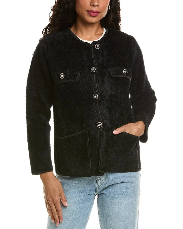 Checkered women's wool coats in a classic pattern for a timeless styleHl Affair Fuzzy Eyelash Jacket Checkered women's wool coats in a classic pattern for a timeless styleHl Affair Fuzzy Eyelash Jacket
