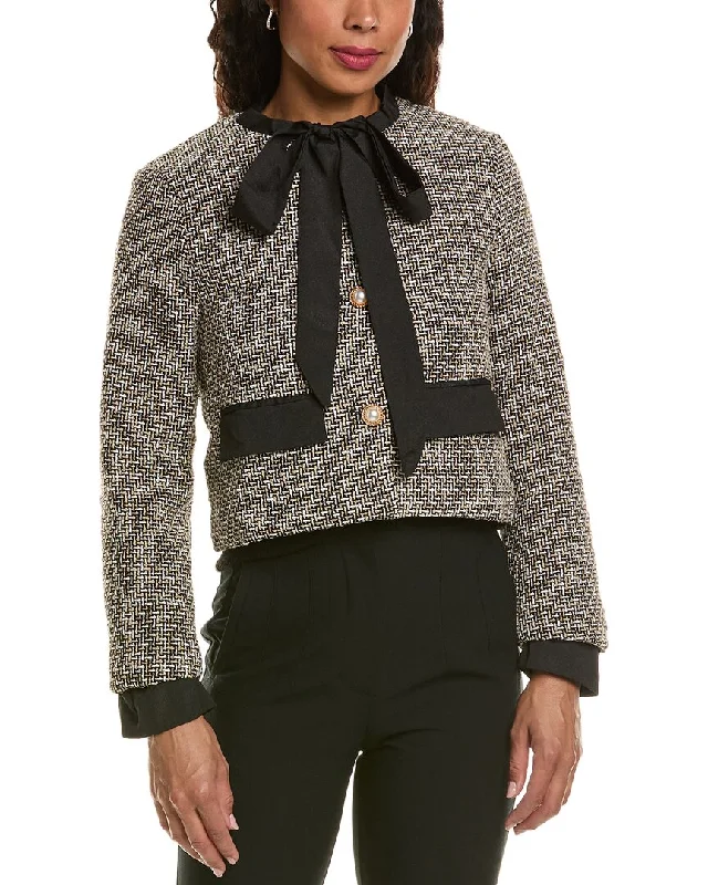 Mid - length women's down coats in a slim fit for a modern and sleek appearanceHl Affair Tweed Crop Jacket Mid - length women's down coats in a slim fit for a modern and sleek appearanceHl Affair Tweed Crop Jacket