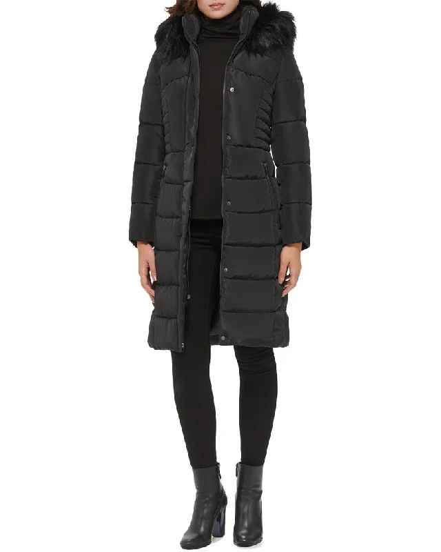Women's long - sleeve wool coats in a houndstooth pattern for a classic charmKenneth Cole Puffer Coat Women's long - sleeve wool coats in a houndstooth pattern for a classic charmKenneth Cole Puffer Coat