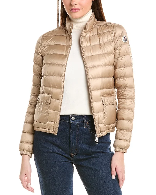 Women's knee - length wool blend coats with a fur collar for added warmthMoncler Lans Jacket Women's knee - length wool blend coats with a fur collar for added warmthMoncler Lans Jacket