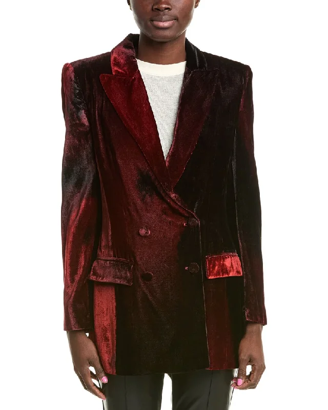 Water - resistant women's trench coats with adjustable cuffs for rainy daysAlberta Ferretti Velvet Silk-Blend Blazer Water - resistant women's trench coats with adjustable cuffs for rainy daysAlberta Ferretti Velvet Silk-Blend Blazer