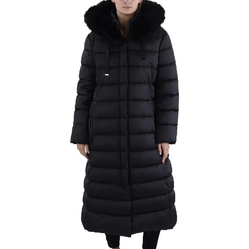 Embroidered women's cotton coats in a bohemian pattern for a unique designWomens Quilted Maxi Parka Coat