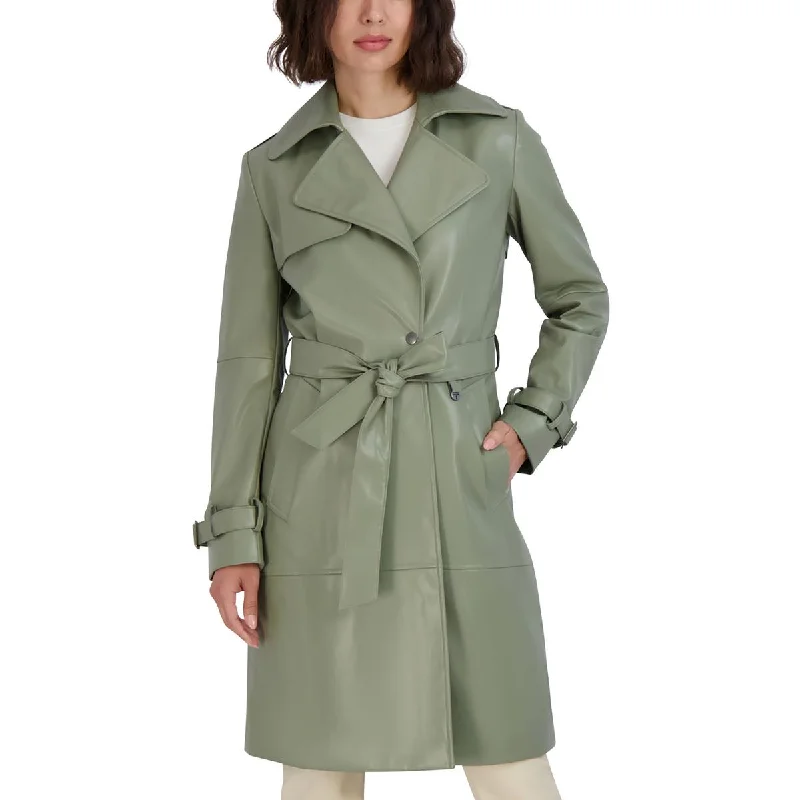 Water - resistant women's trench coats with adjustable cuffs for rainy daysWomens Vegan Leather Belted Trench Coat Water - resistant women's trench coats with adjustable cuffs for rainy daysWomens Vegan Leather Belted Trench Coat