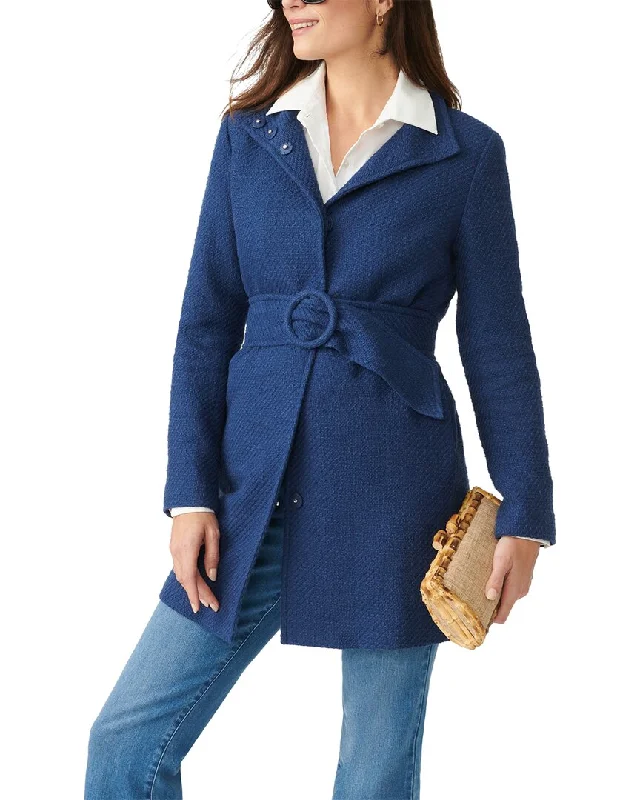 Women's knee - length wool blend coats with a fur collar for added warmthJ.Mclaughlin Arden Coat