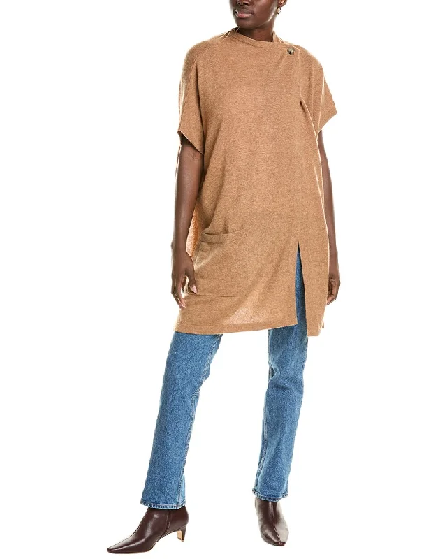 Checkered women's wool coats in a classic pattern for a timeless styleBrodie Cashmere Luxe Wool & Cashmere-Blend Poncho