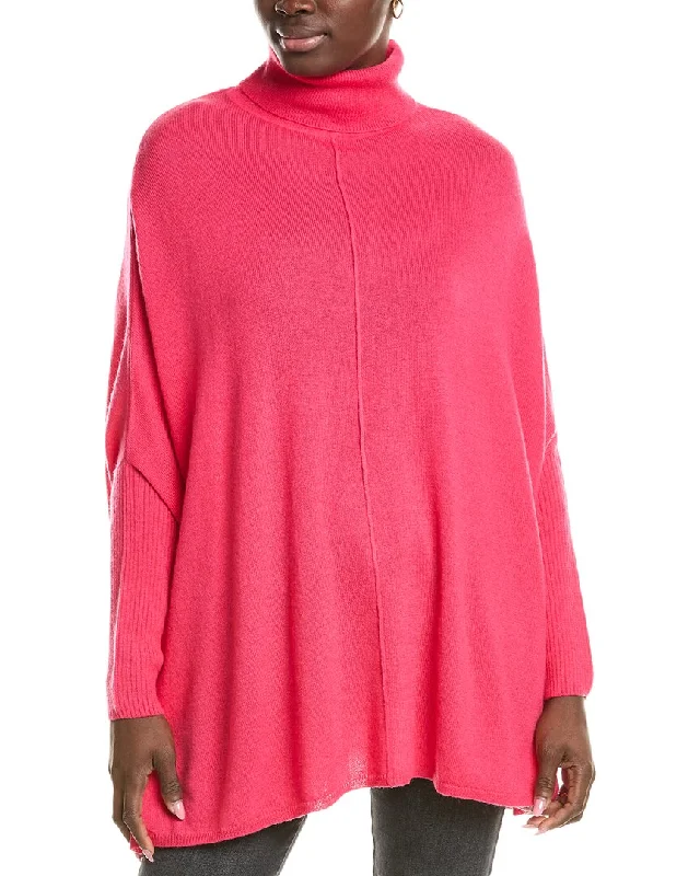Women's cropped leather coats with silver studs for an edgy lookBrodie Cashmere Roll Wool & Cashmere-Blend Poncho