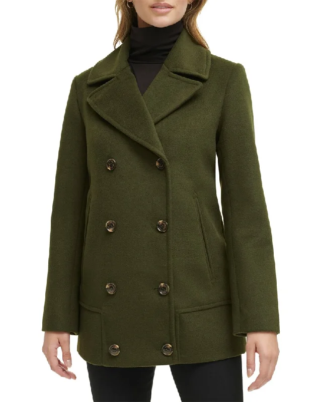 Women's cropped leather coats with silver studs for an edgy lookKenneth Cole Wool-Blend Coat Women's cropped leather coats with silver studs for an edgy lookKenneth Cole Wool-Blend Coat