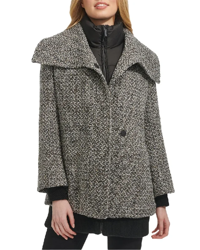 Women's reversible down coats with two - tone designs for versatile stylingKenneth Cole Wool-Blend Coat Women's reversible down coats with two - tone designs for versatile stylingKenneth Cole Wool-Blend Coat