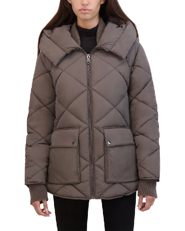 Women's longline double - breasted camel coats for a sophisticated lookKenneth Cole Diamond Quilted Crinkle Puffer Coat Women's longline double - breasted camel coats for a sophisticated lookKenneth Cole Diamond Quilted Crinkle Puffer Coat