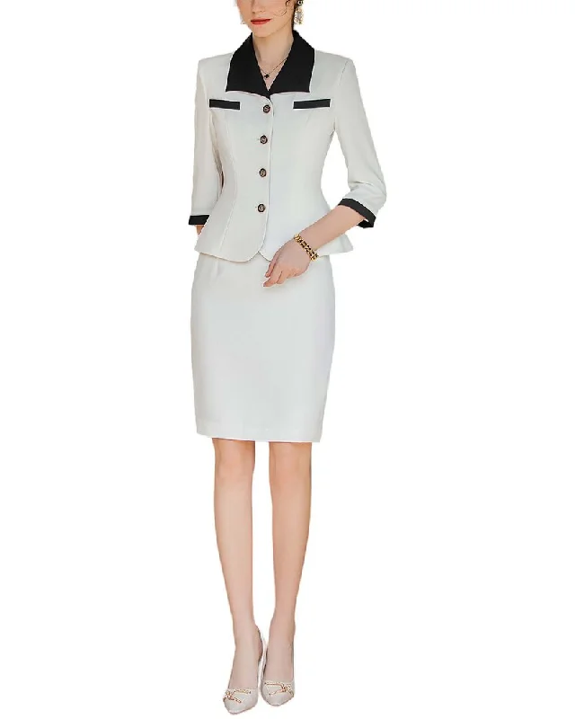 Women's pea coats with brass buttons for a nautical - inspired styleAnette 2Pc Blazer & Skirt Set Women's pea coats with brass buttons for a nautical - inspired styleAnette 2Pc Blazer & Skirt Set