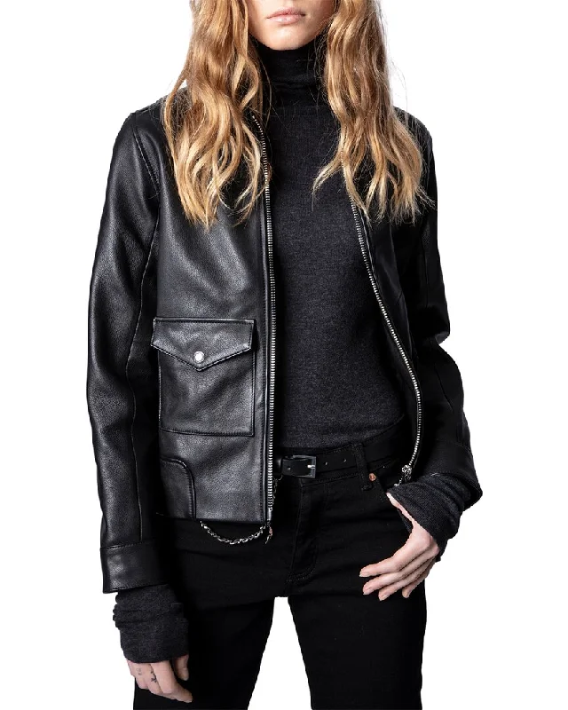 Long women's mac coats in a lightweight fabric for spring showersZadig & Voltaire Lazy Leather Jacket Long women's mac coats in a lightweight fabric for spring showersZadig & Voltaire Lazy Leather Jacket