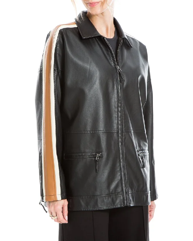 Checkered women's wool coats in a classic pattern for a timeless styleMax Studio Leatherette Jacket