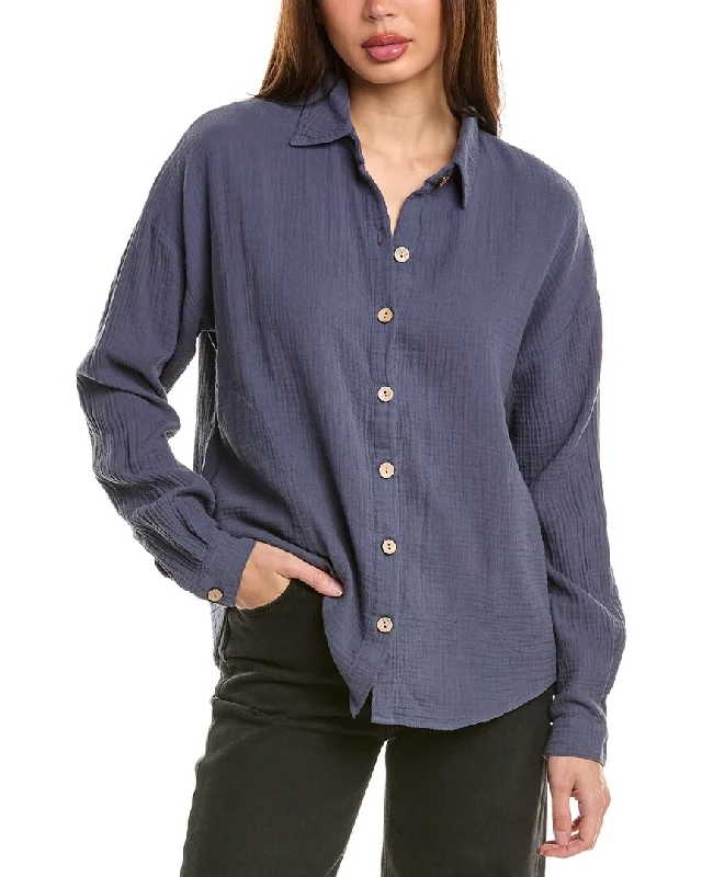 Women's pea coats with brass buttons for a nautical - inspired styleXcvi Judson Shacket